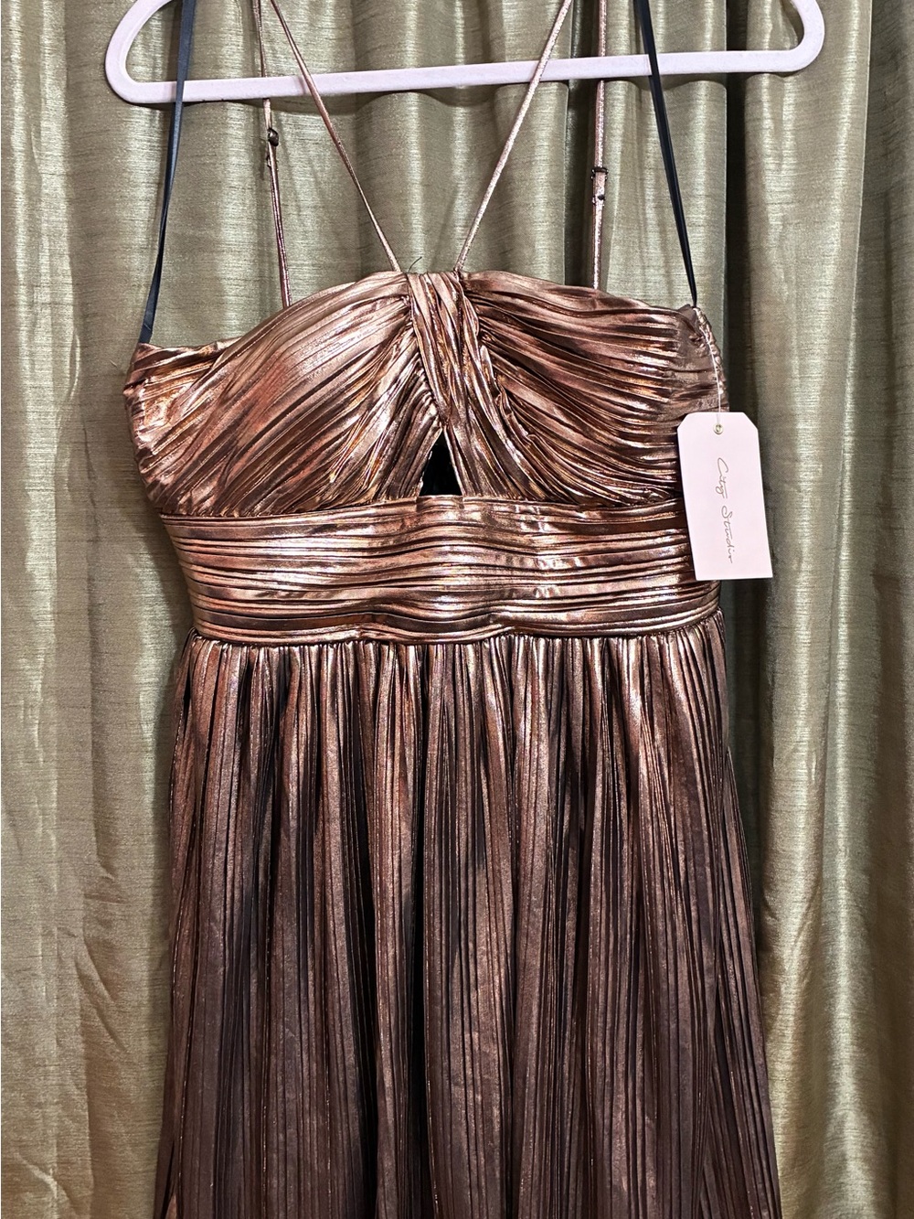 City Studio Metallic Bronze Prom Dress